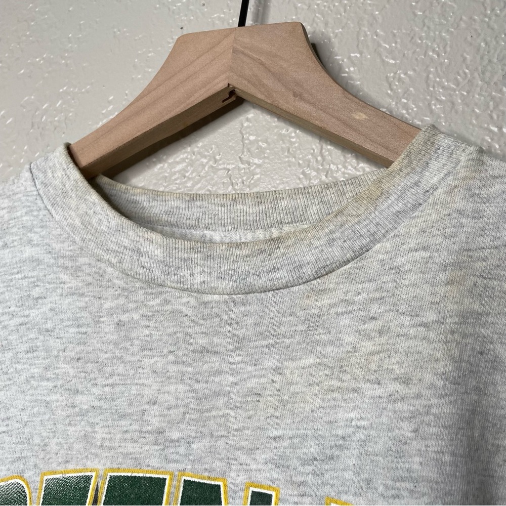 90s Vintage Green Bay Packers T Shirt Heather Gray Graphic Tee - Picture 3 of 15